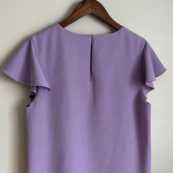 Milly Lavender Purple Flutter Sleeve Dress with Pockets - Picture 7 of 8